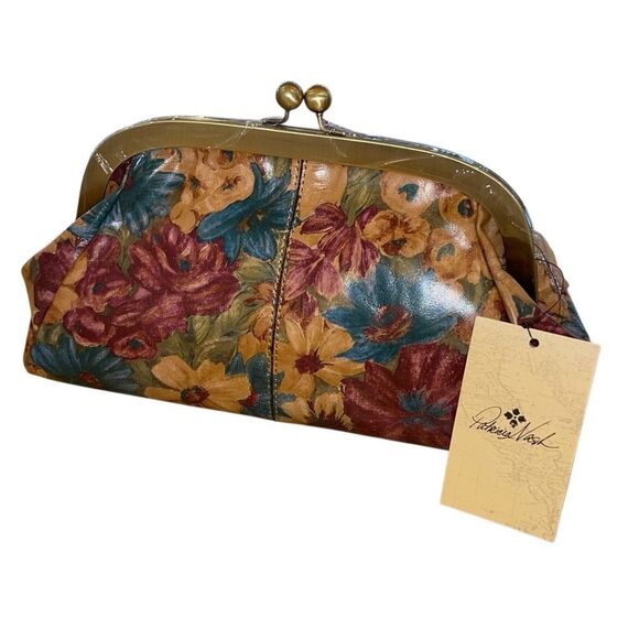 Patricia Nash Womens Mia Fresco Bouquet Leather Purse Clutch Bag Multicolor NWT